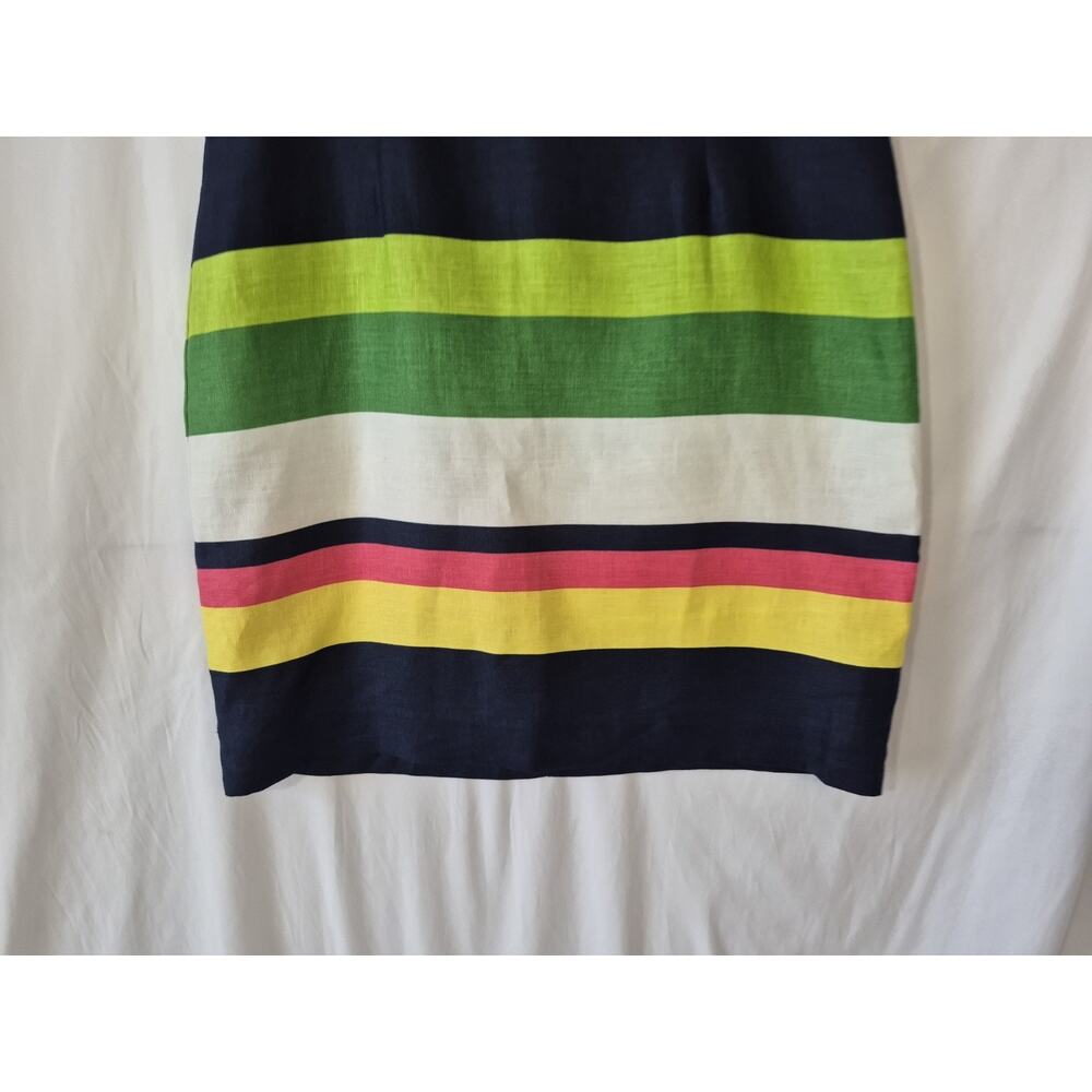 Hobbs London Designer Colorful Colorblock Linen Ives Sheath Dress US 10 - Picture 3 of 7